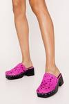 NastyGal Hair On Studded Square Toe Clogs thumbnail 1