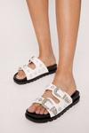 NastyGal Western Buckle Detail Double Strap Sandals thumbnail 1
