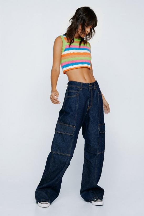 NastyGal Stripe Knitted Cropped Tank Top 2