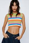 NastyGal Stripe Knitted Cropped Tank Top thumbnail 3