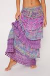 NastyGal Viscose Georgette Mixed Floral And Lace Tiered Maxi Skirt thumbnail 3