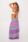 NastyGal Viscose Georgette Mixed Floral And Lace Tiered Maxi Skirt thumbnail 4