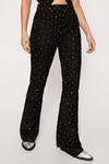 NastyGal Real Suede Diamante Studded Flare Pants thumbnail 1