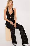 NastyGal Real Suede Diamante Studded Flare Pants thumbnail 3
