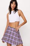 NastyGal Lilac Pleated Plaid Mini Skirt thumbnail 1