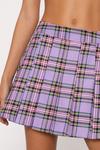 NastyGal Lilac Pleated Plaid Mini Skirt thumbnail 4