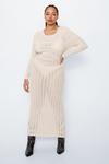 NastyGal Plus Size Long Sleeve Open Back Crochet Maxi Dress thumbnail 1