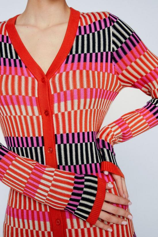 NastyGal Petite Contrast Stripe Button Up Knit Mini Dress 2