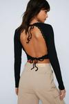 NastyGal Lace Trim Cut Out Back Top thumbnail 1