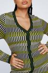 NastyGal Plus Size Contrast Stripe Button Up Knit Mini Dress thumbnail 3