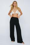 NastyGal Textured Pleated Wide Leg Trousers thumbnail 1