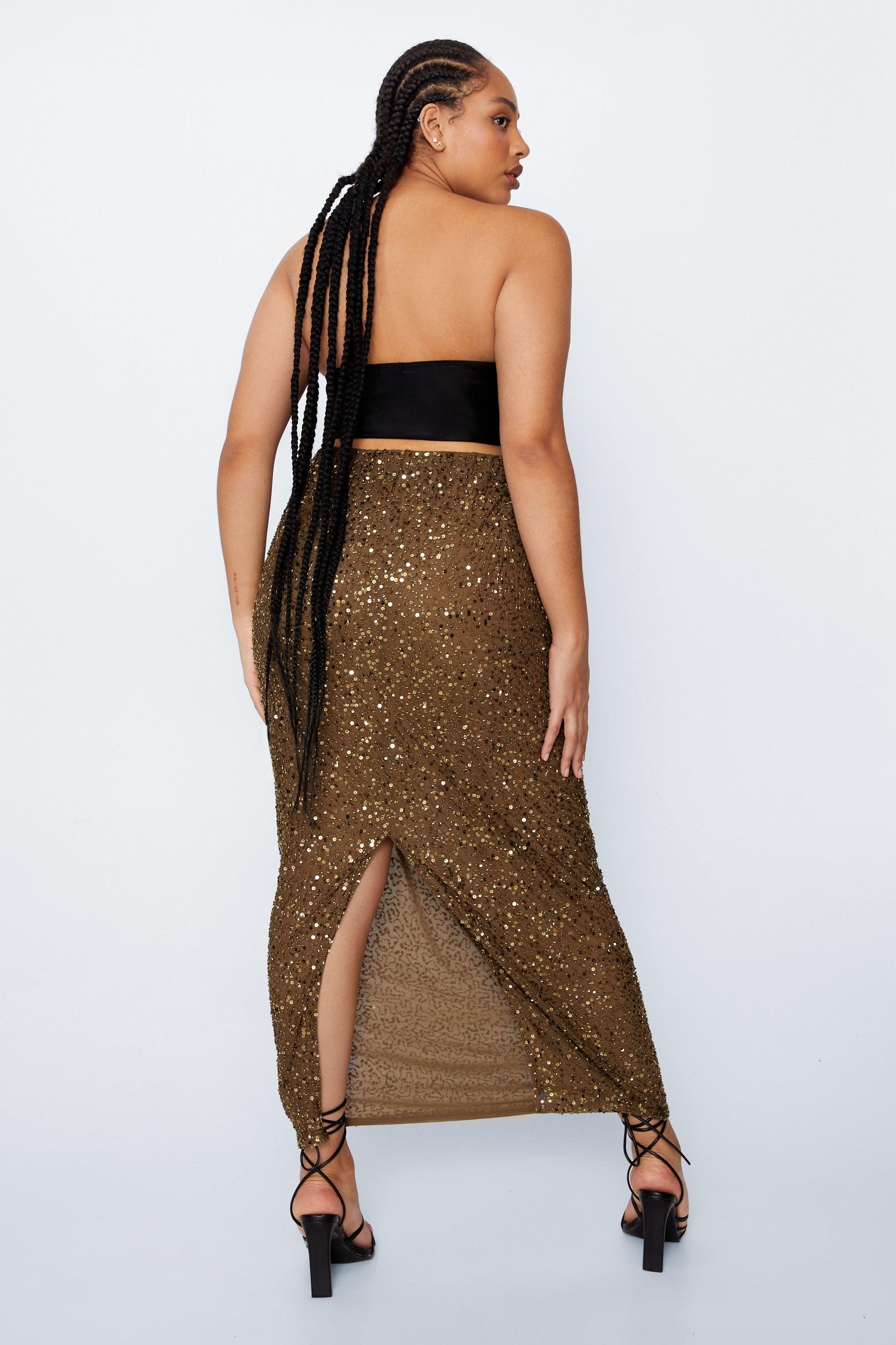 Gold skirt hotsell plus size