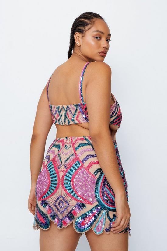 NastyGal Plus Size Abstract Embellished Cut Out Mini Dress 4