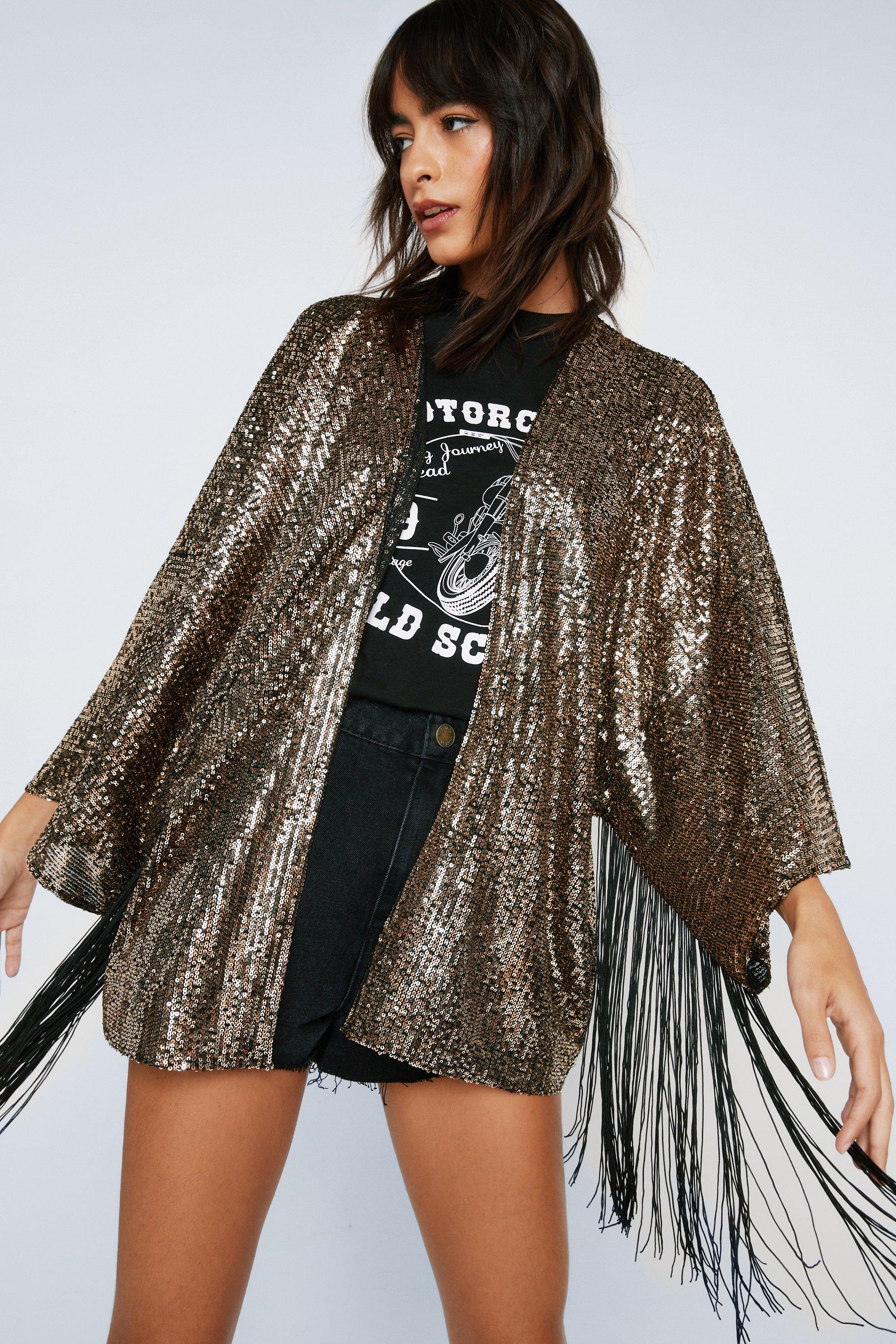 Boohoo 2025 sequin kimono