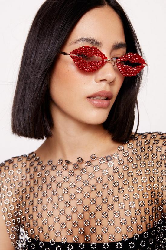NastyGal Embellished Mouth Sunglasses 2
