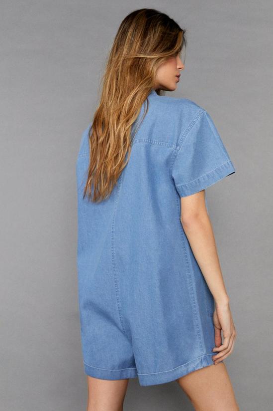 NastyGal Chambray Denim Button Up Playsuit 4