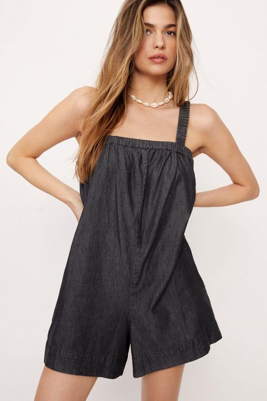 NastyGal Chambray Denim Relaxed Playsuit 1