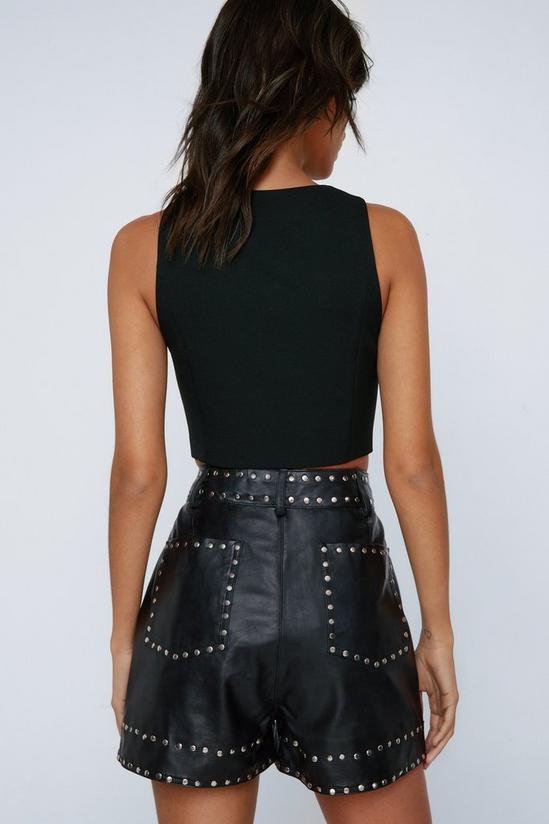 NastyGal Real Leather Studded Shorts 4