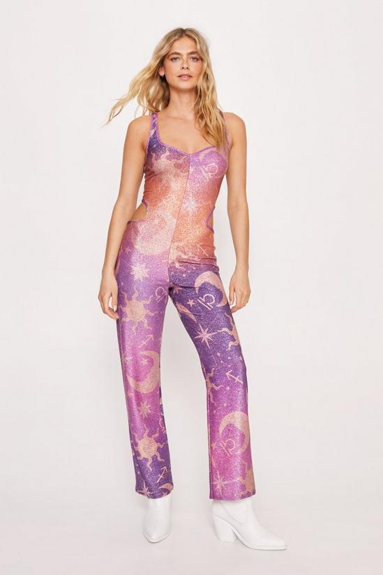 NastyGal Ombre Celestial Print Cut Out Jumpsuit 1