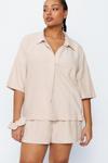 NastyGal Plus Size Towelling Shirt and Shorts 4 Piece Cover Up Set thumbnail 4