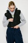 NastyGal Ruched Detail Cropped Puffer Gilet thumbnail 2