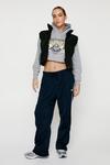 NastyGal Ruched Detail Cropped Puffer Gilet thumbnail 3