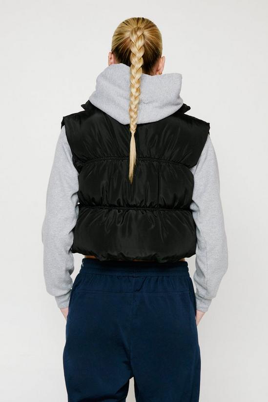 NastyGal Ruched Detail Cropped Puffer Gilet 4