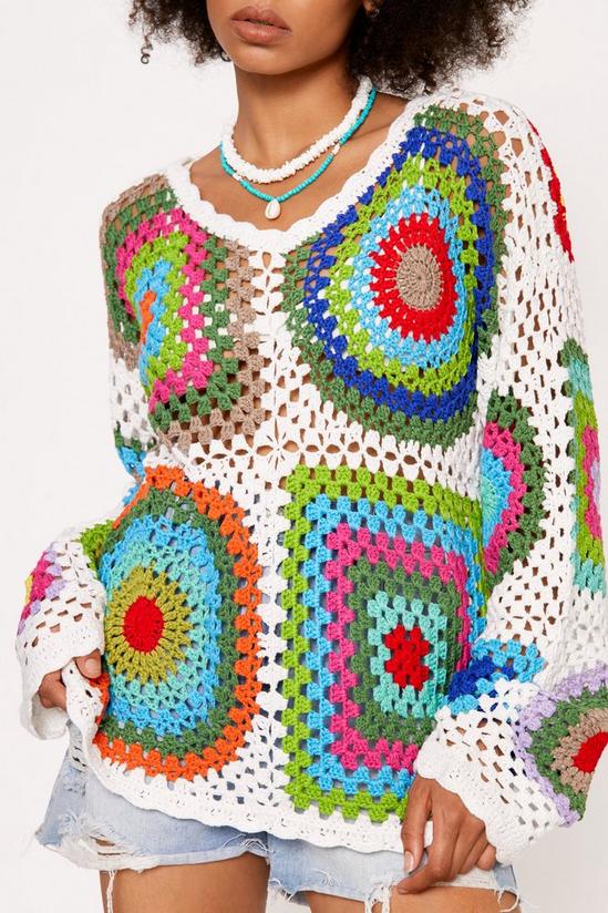 NastyGal Long Sleeve Crochet Sweater 1