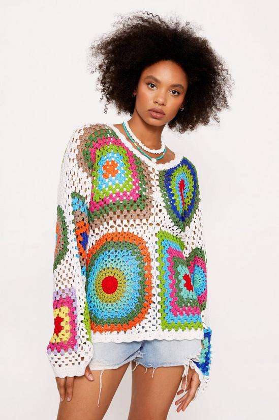 NastyGal Long Sleeve Crochet Sweater 3