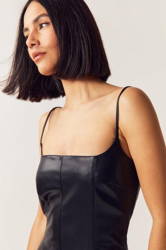 NastyGal Faux Leather Strappy Mini Dress 2