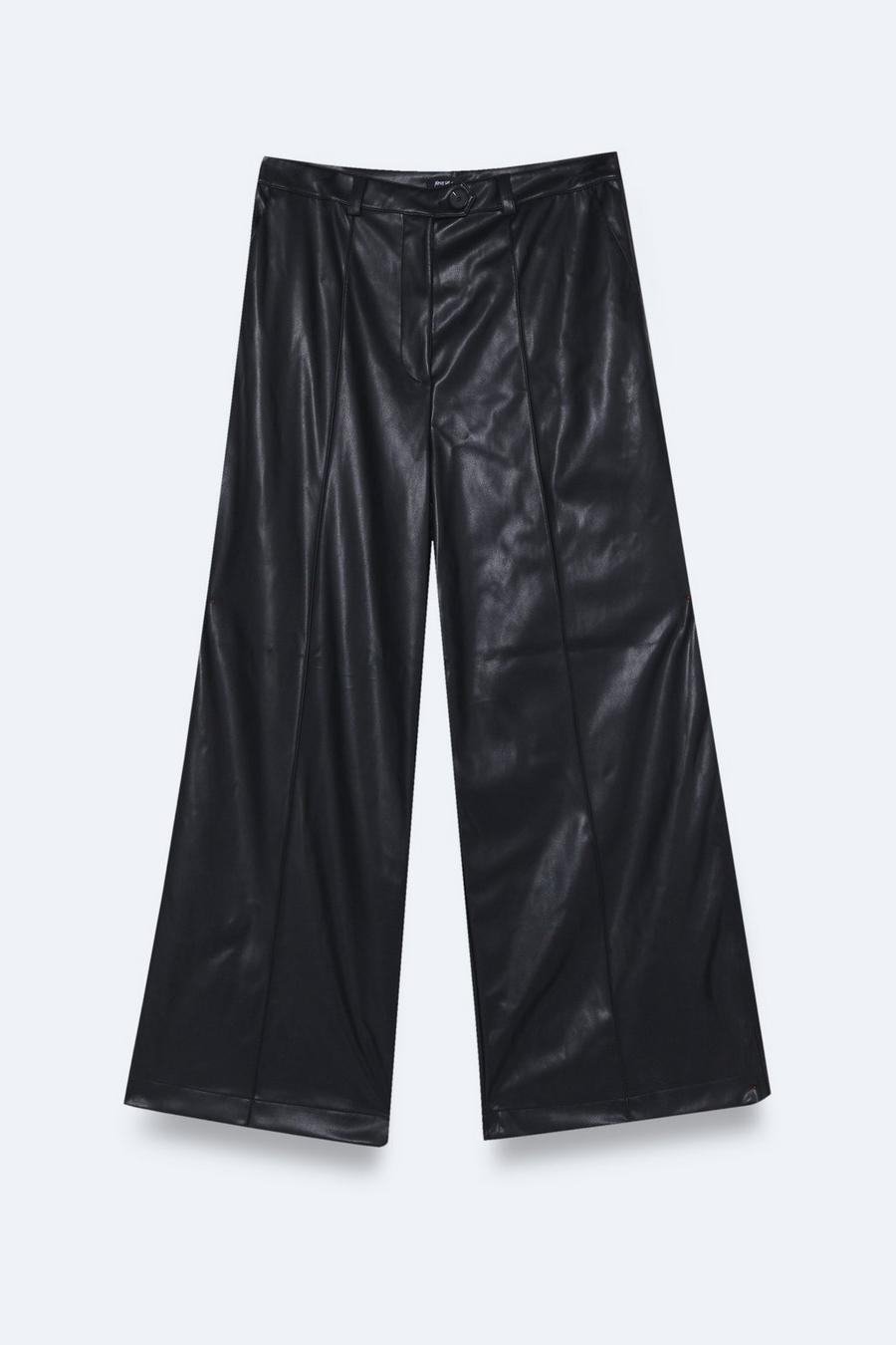 Black Plus Size Faux Leather Wide Leg Pants
