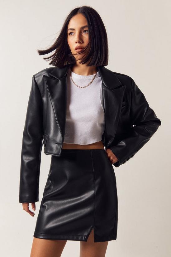 NastyGal Cropped Faux Leather Jacket 1
