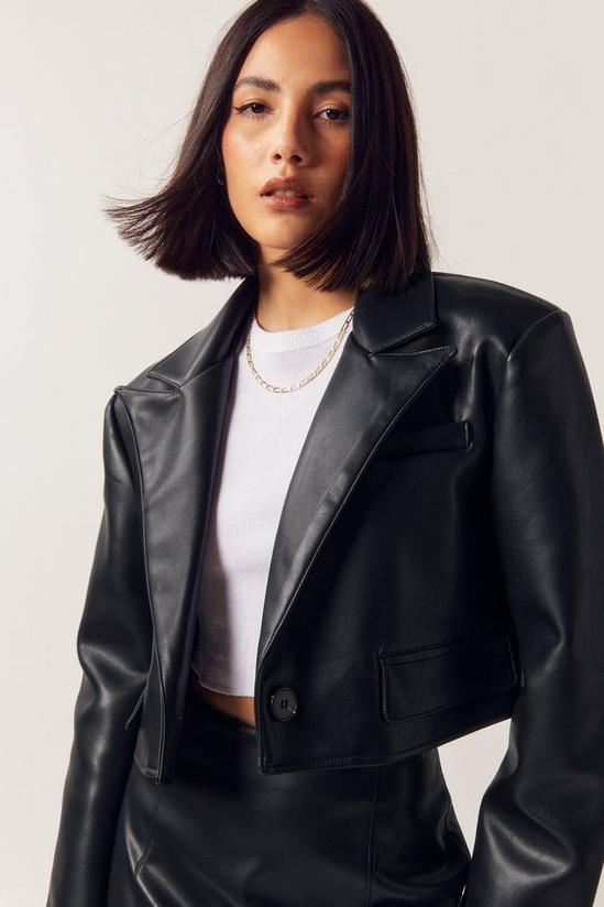 NastyGal Cropped Faux Leather Jacket 3