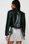NastyGal Faux Leather Cropped Biker Jacket thumbnail 4