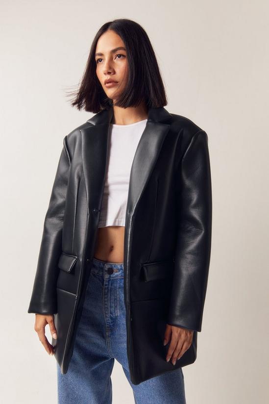 NastyGal Faux Leather Single Breasted Blazer 3