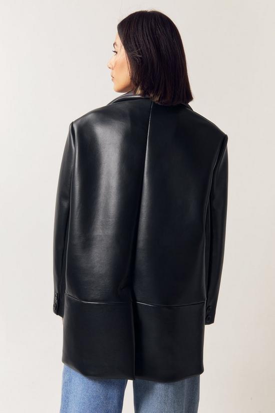 NastyGal Faux Leather Single Breasted Blazer 4