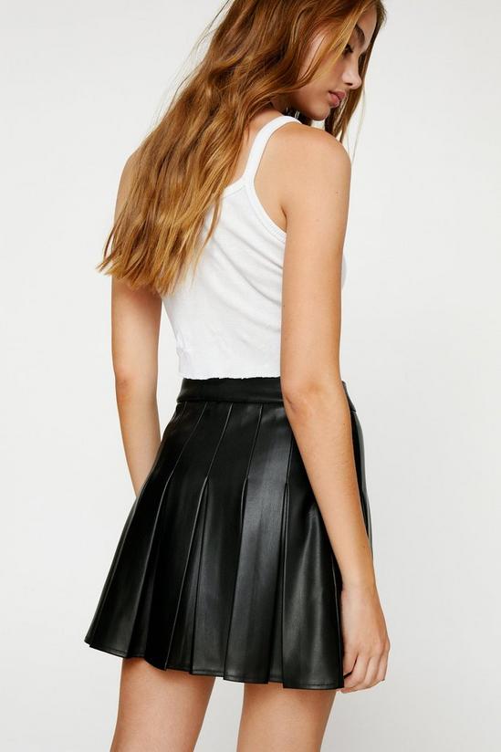 NastyGal Petite Faux Leather Pleated Mini Skirt 4