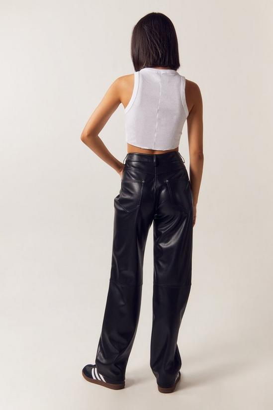 NastyGal Faux Leather Straight Leg Trousers 4