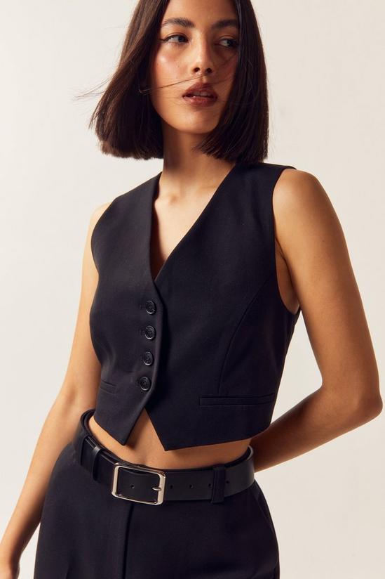 NastyGal Petite Tailored Button Front Suit Vest 3
