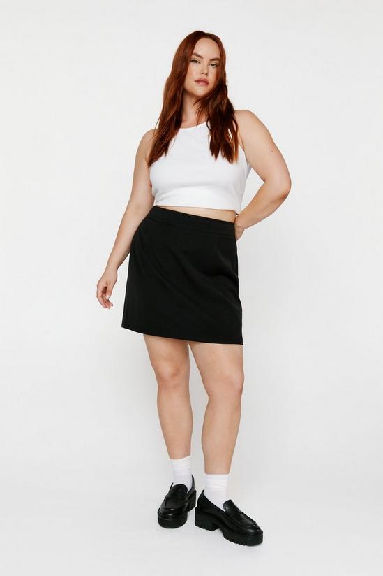 NastyGal Plus Size Tailored Seam Detail Mini Skirt 2