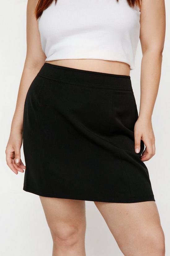 NastyGal Plus Size Tailored Seam Detail Mini Skirt 3