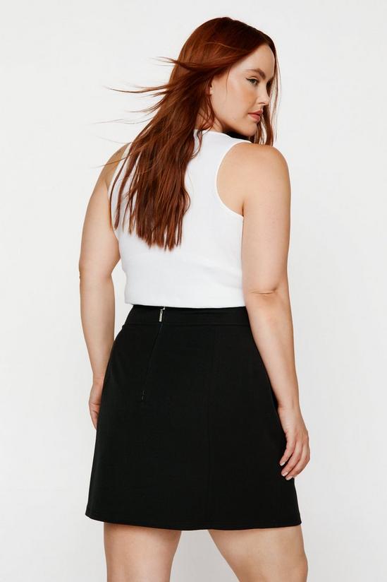 NastyGal Plus Size Tailored Seam Detail Mini Skirt 4