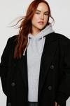 NastyGal Plus Size Contrast Collar Wool Look Tailored Coat thumbnail 2