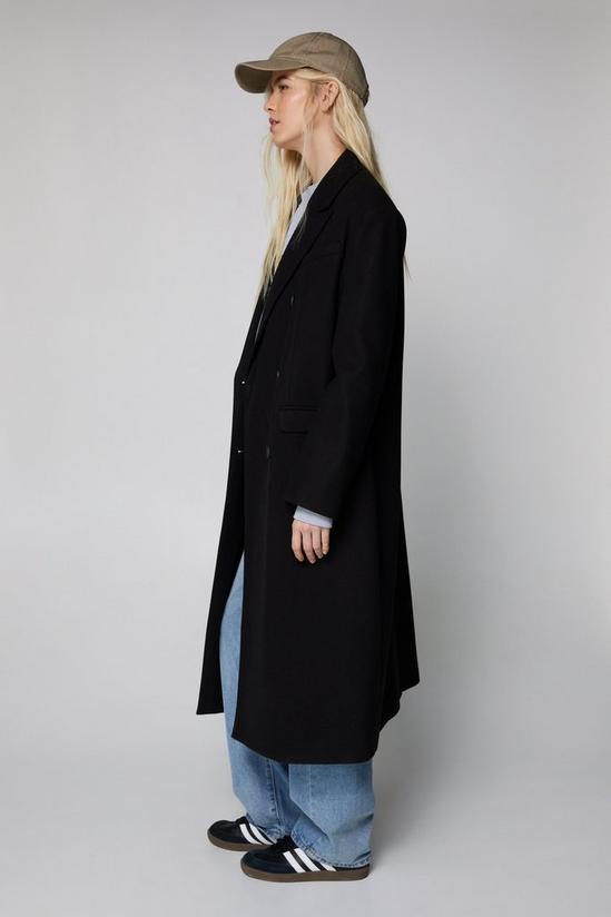 NastyGal Contrast Collar Wool Look Tailored Coat 3