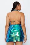 NastyGal Plus Size Mermaid Sequin Halter Neck Mini Dress thumbnail 4