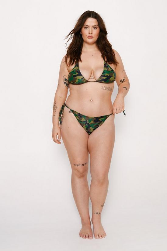 NastyGal Plus Size Basic Camo Triangle Bikini Set 3