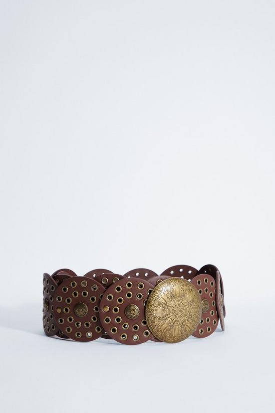 NastyGal Faux Leather Studded Circle Belt 3
