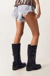 NastyGal Tarnished Leather Multi Buckle Harness Knee High Boots thumbnail 4