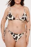 NastyGal Plus Size Cow Triangle Bikini And Dress 3pc Set thumbnail 2