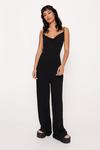 NastyGal Linen Look Cowl Neck Relaxed Jumpsuit thumbnail 1